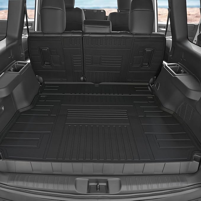 Floor Mats for Toyota Land Cruiser Prado 2024-2026, All Weather Floor Mats Trunk Cargo Liner with Backrest Protectors and Door Sill Guards Accessories, Full Coverage Set (Fit 5 Seats)