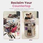 Masirs 360 Rotating Makeup Organizer for Vanity, Adjustable Shelf Height, Large Capacity Cosmetic and Skincare Storage, Lazy 