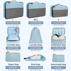 BAGAIL 8 Set/9 Set Packing Cubes Luggage Packing Organizer for Travel, Suitcase Packing Bags for Travel Accessories