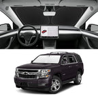 Custom Fit Windshield Sun Shade for Chevy Tahoe 2015-2020, Blocks UV & Heat, Front Window Sunshade Accessories, Easy Fold & Store Keep Your Car Cooler