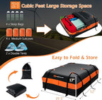 Goplus Rooftop Cargo Carrier, 21 Cubic Feet 100% Waterproof Soft Car Roof Bag for All Vehicles with/Without Rack, Includes Anti-Slip Mat, 10 Reinforced Straps, 6 Door Hooks, Storage Bag