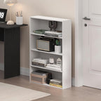 Furinno Basic Book Shelf, 4-Tier Bookcase with Open Shelf, Bookshelf, Cube Storage Organizer, 6 x 24 x 35, for Living Room, B
