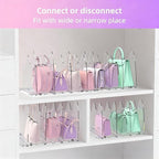 ANTOWIN 2 Pack Clear Purse Organizers for Closet, Adjustable Shelf Divider, Handbag Separators Storage Organizer, Shelf Divid