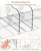 SURETIVIAN Rose Purse Dividers for Closet, 2 Pack Clear Clutch Purse Closet Organizers, Adjustable Handbag Storage Organizers