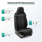 FH Group Car Seat Covers High Back Classic Cloth Front Pair Set with Gift, Easy to Install - Universal Fit for Cars, Trucks &