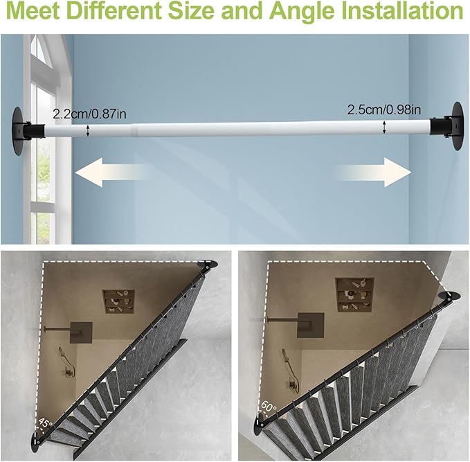 Adjustable Shower Curtain Rod Bracket, 2Pcs Different Sizes Titanium Steel Single Swivel Flange Heavy Duty Closet Rod Holder 