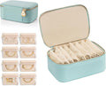 VLANDO Travel Jewelry Box Organizer – Portable PU Leather Jewelry Case with 6/8/12 Zippered Pouches, Compact Storage for Earr