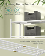 SONGMICS Bamboo Shoe Rack for Closet, Stackable Shoe Oragnizer with Modular Structure, Space-Saving Free Standing Shelf for E