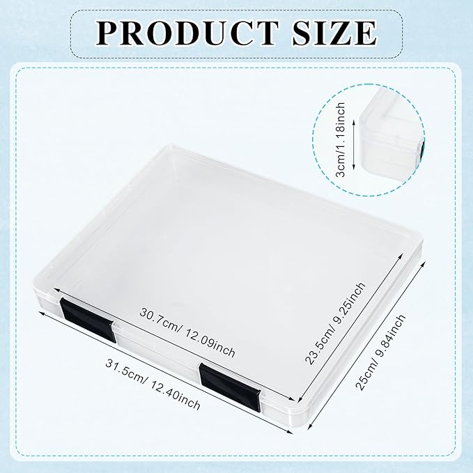 PerKoop 6 Pcs Clear Paper Storage Box A4 Plastic File Box Document Paper Organizer Storage Board Game Project Cases Container