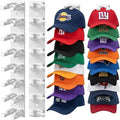 2 Pack Hat Organizer for Baseball Caps, Hat Rack for Wall Hold Up to 16 Hats, Hat Holder with Strong Adhesive and Screws, Hat