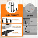 FYY Over The Door Hooks - 4 Pack Heavy Duty Dual-Hook Organizer Hanger with Non-Slip Rubber for Towels, Clothes, Hats & Bags 