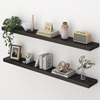 Heimlove 48 Inch Floating Shelves for Wall,Extra Long Wood Shelves Mounted Storage Hanging Shelf Invisible Bracket for Bedroo
