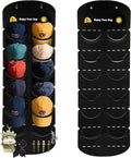 Hat Organizer for Baseball Caps, Over The Door Cap Organizer Cap Hat Holder with 12 Deep Clear Pockets, Hat Storage to Protec