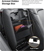 ECOZEN 2026 Wrangler JL Center Console Organizer - 2 Pcs Center Console Organizer Tray + Armrest Hidden Storage Box For 2018-2026 Jeep Wrangler JL/JLU/4xe & 2020-2025 Gladiator JT Accessories