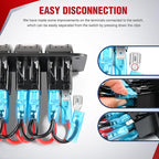 Nilight 16AWG 14AWG 12AWG LED Light Bar Wiring Harness Kit 12V On/Off 5 Gang Rocker Switch Panel Power Relay Blade Fuse 5Pin Toggle Switches for Cars Boat ATV Trucks-10 Leads
