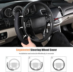 Aimato Customized Steering Wheel Cover for Honda Accord 2013-2017/Pilot 2016-2018/Crosstour 2013-2015, Thin,Anti-Slip,Scratch-Resistant Exclusive Car Accessory for Honda, Black