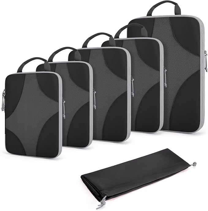 BAGSMART Compression Packing Cubes for Travel, Compressible Luggage Organizer for Cruise Ship, Lightweight Travel Essentials 