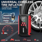 8000A Jump Starter with Air Compressor, 26800mAh Car Battery Jump Starter (All Gas/16.0L Diesel) with 150PSI Auto-Shutoff Tire Inflator, 12V Jump Box with Booster, Jumper Cables, Cigarette Lighter