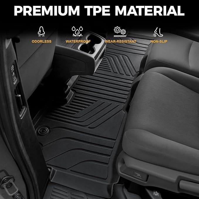 Floor Mats for Honda Odyssey 2018-2026, All Weather Floor Mats Trunk Cargo Liner and Door Sill Guards Accessories, Full Coverage Set