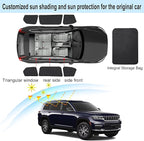 Front Side Half Window Shade Foldable Custom Fit for 2021-2024 Je-ep Grand Cherokee L Car Window Shades for Side Window Sun Shade UV Protection Heat Insulation for Camping Sleeping 6PCS