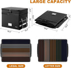 DocSafe File Box with Lock,Multi-Layer Fireproof Document Box Collapsible File Storage Organizer with Pockets/Handle,Large Po