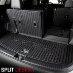 Cargo Mat with Backrest Mats for 2020-2025 Kia Telluride 7/8 Passenger Car Mats Accessories, All Weather TPE Interior Protectors Cargo Liner Trunk Mat(Cargo Mat with Backrest Mats)