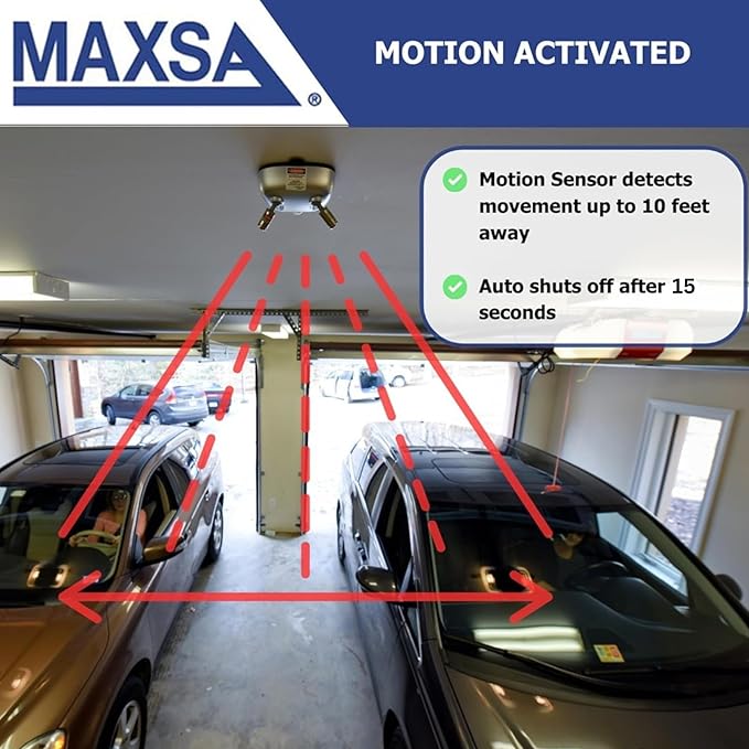 Maxsa 37110 Park Right Dual Laser Parking Guide for Garage with Adjustable 360-Degree Lasers, Motion Activated, Battery Power