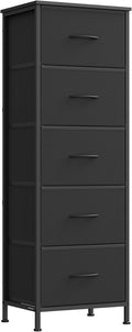 SONGMICS Dresser for Bedroom, Chest of Drawers, Steel, MDF, 5 Non-Woven Fabric Drawers, Storage Organizer Unit, Closet, Entry