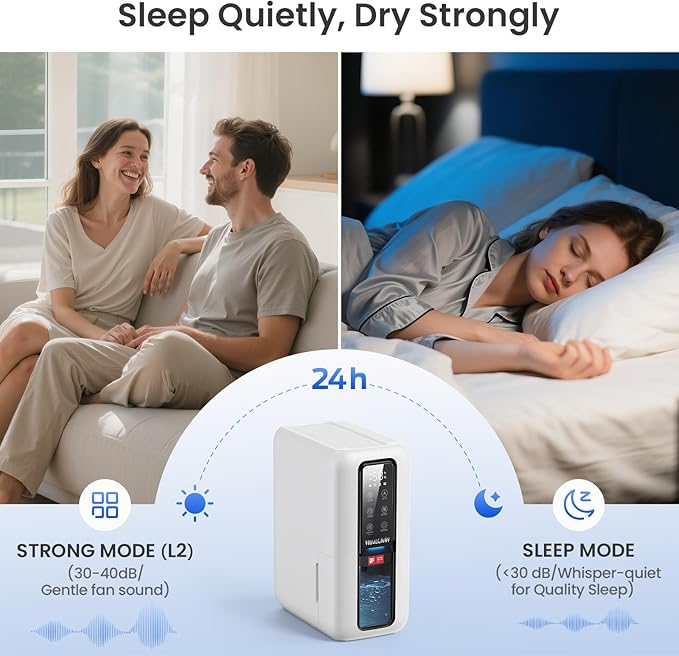 Dehumidifier for Home, Dehumidifiers for Bathroom, Bedroom, Living room, Closet with 68 OZ Water Tank, Moisture Absorbers,