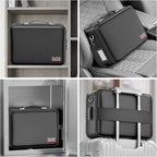 DocSafe Fireproof Document Box with Lock＆Shoulder Strap, Hard-Shell Case File Organizer with Accordion File Folder, Multi-Lay