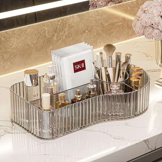 Makeup Organizer Countertop for Vanity Acrylic Skincare Storage and Make up Organization for Desk,Cosmetic Display Case and M