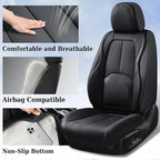 Coverado Automotive Seat Covers, Leather Seat Covers Front Seat, Luxury Car Seat Covers with Lumbar Support, Front Driver Sea