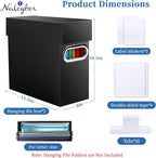 File Organizer Box with Lid & Handle, Thickened Cardboard Hanging File Folder Storage Boxes for Letter Size, Portable Filing 