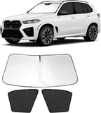 3PCS Car Window Shades Front Windshield Sun Shade Foldable Window Shade Custom Fit for BMW X5 2019-2024 Accessories Car Shades for Front Windows Anti-UV Rays Block Heat