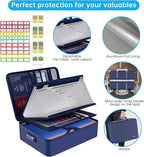 ENGPOW 5200℉ Fireproof File Organizer Bag with 13 Pocket Accordion File Folder,Document Organizer Box with Lock&Labels,Multi-
