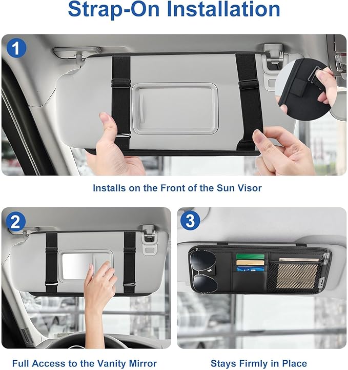 Car Sun Visor Organizer for Ford Transit 250 2025-2015, Document Holder Multifunctional Storage Pocket Vehicle Interior Travel Accessories