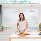 DOWELL Window Privacy Film, Frosted Glass Window Film, Static Cling Glass Vinyl, Heat Blocking Frosting Coverings, Removable Door Stickers for Home Office, Non-Adhesive, Reusable, 23.6 x 157.5 inches