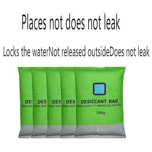 [5 Packs]100g Reusable Desiccant Packs for Storage  Moisture absorbers Bag, Desiccant Dehumidifier Bag,Dehumidifier for Home