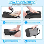 4 PCS Set Compression Packing Cubes for Travel, Lightweight Packaging Organizer Bags for Carry On Space Saving, Travel Essent
