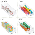 mDesign Plastic Drawer Organizer Box, Long Storage Organizer Bin Container; For Closets, Bedrooms, Use for Leggings, Socks, T