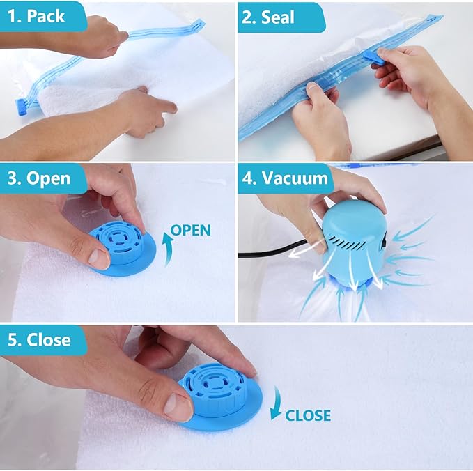 Electric Air Pump for Vacuum Storage Bag, Vacuum Seal Bags for Clothing Pump for Compression, Portable Vacpack Air Pump for V