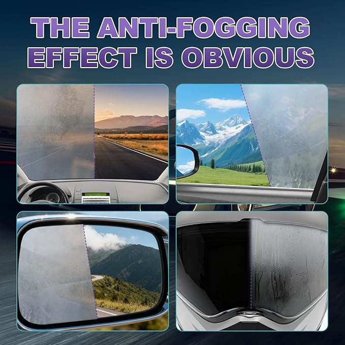 Glass Anti Fog Spray for Car Windshield, Interior Glass, Mirrors & Windows – Long-Lasting Defogger Prevents Fogging for Clear