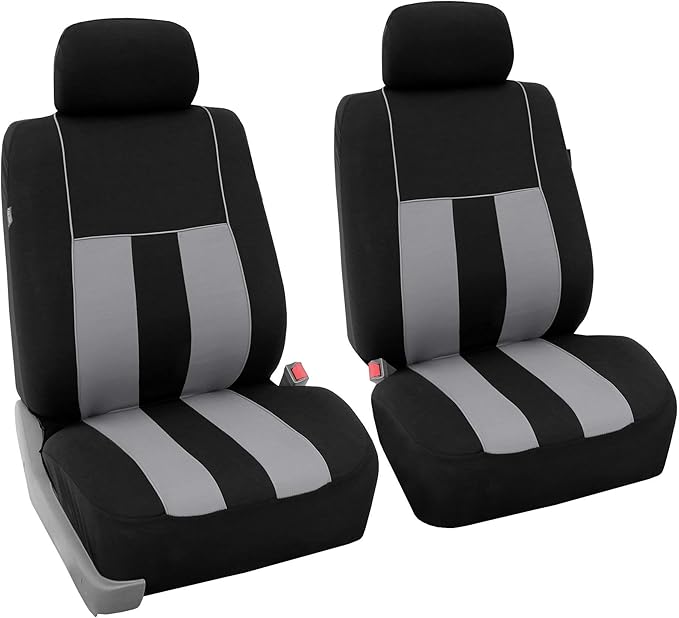 FH Group Car Seat Cover Front Set Striking Striped Car Seat Covers with Front Seat Covers and Rear Split Bench, Universal Fit