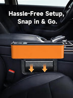 Elecshion Car Seat Gap Filler Organizer with 69W Retractable Car Charger, 2 USB Ports and 2 Charging Cable Car Seat Organizer, Seat Gap Storage Box for Sedans SUV Truck, Car Interior Accessories