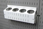 Wall Control Pegboard Spray Can Holder Bracket and Aerosol Can Organizer Pegboard and Slotted Tool Board - White