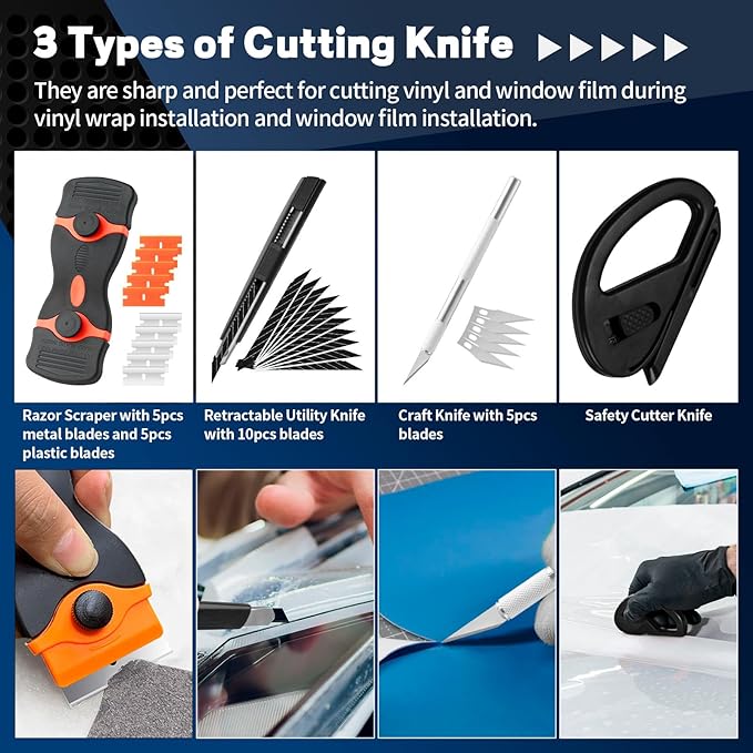 Arayker Car Window Tint Installation Tools Kit Window Film Tinting Kit Vehicle Glass Protective Film Installation Kit with 300ml Adjustable Spray Bottle for Car Tints, Window Film