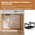 1 Pack Expandable Under Sink Organizers And Storage With Upgrade Ball-Bearing Slide Tracks,2-Tier Pull Out Under Cabinet Orga