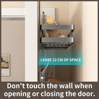 Over The Door Hooks Organizer, Coat Rack Over The Door Storage Hanger Towel Rack with Mesh Baskets and 10 Hooks, Back of Door