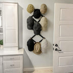 SKOLOO Hat Rack for Wall with 14 Hooks, Solid Wooden, Modern, Expandable Coat Rack Wall Mount for Coats, Hats, Bags, Baseball