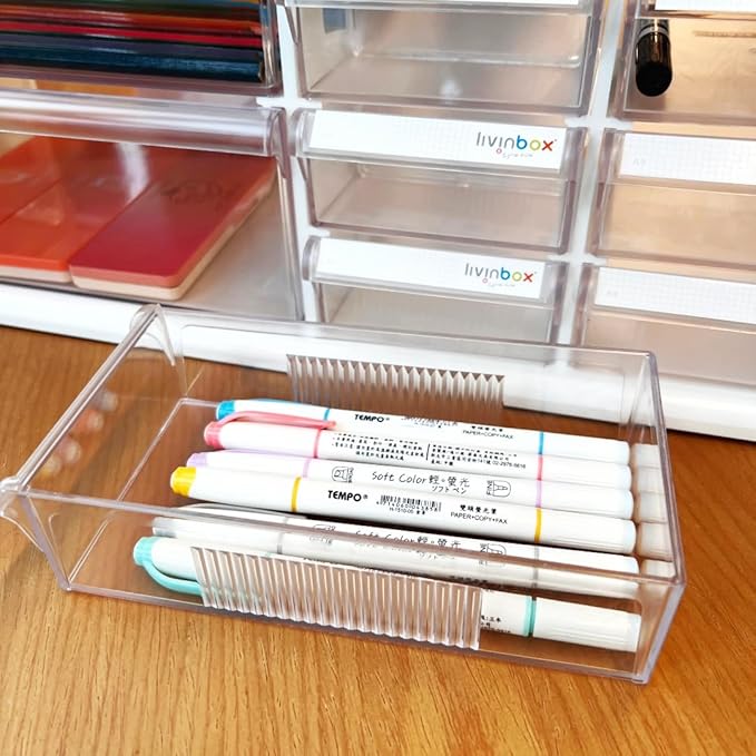 livinbox 13 Drawers and Dividers Desk Drawer Organizer for Hair Accessories Arts Crafts Sewing Supplies Stationary Teacher To